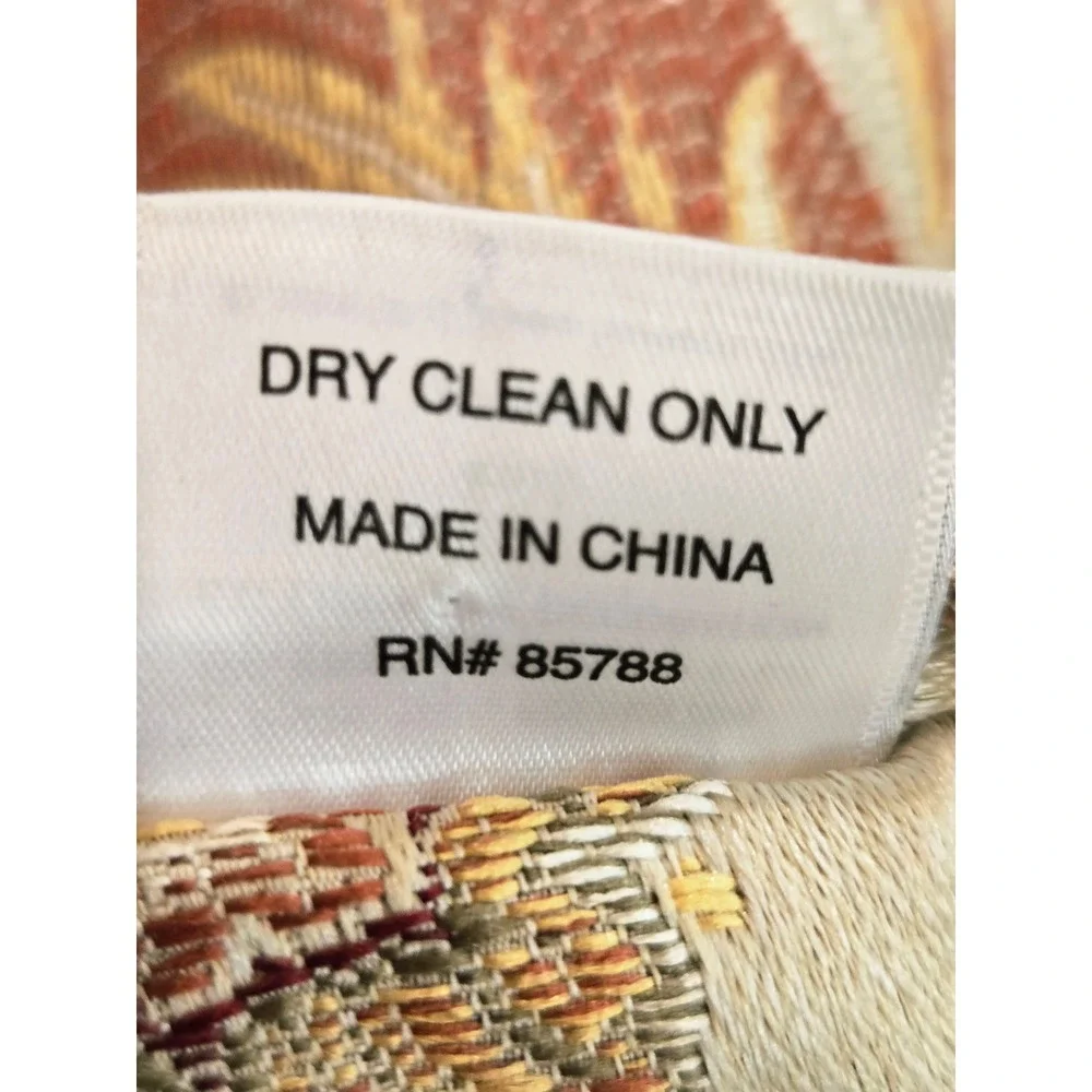 Waterford King Pillow Sham Jacquard‎ Damask Floral Rope Trim Gold 36x20 Zip